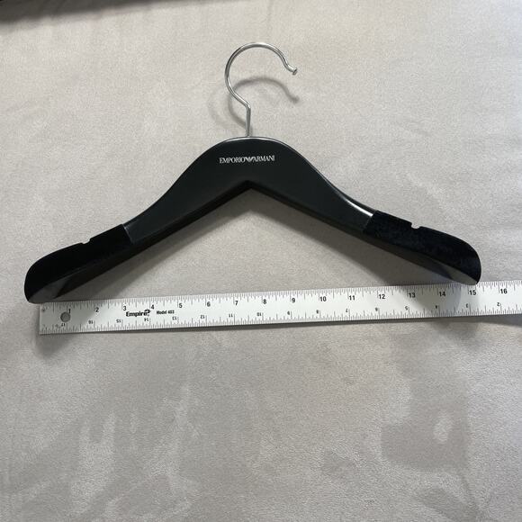 EMPORIO ARMANI Logo Black Wood Hanger For Suit, Shirts or Jackets Lot Of 3 - Picture 5 of 8